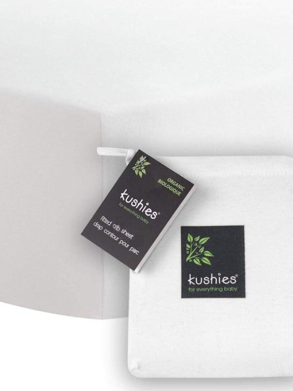 NWT Kushies 100% Organic Cotton Jersey White Fitted Baby Crib Sheet 28 x 52"